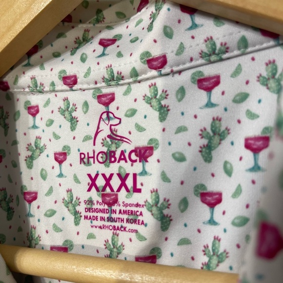 Rhoback White and Pink Polo Shirt - Picture 3 of 4